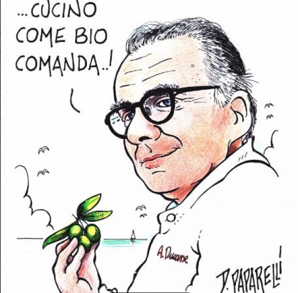 Il vignettista Paparelli disegna Canavacciuolo e gli altri chef