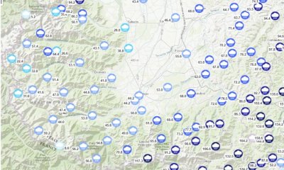 Piove in tutta la Granda, i dati dei pluviometri di Arpa Piemonte