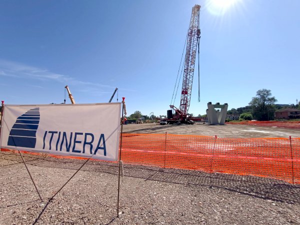 Il cantiere di Itinera a Roddi