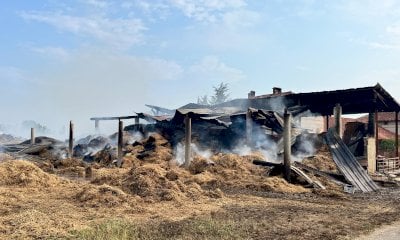 Brucia un fienile a Cherasco, nove quintali di paglia e fieno in fiamme