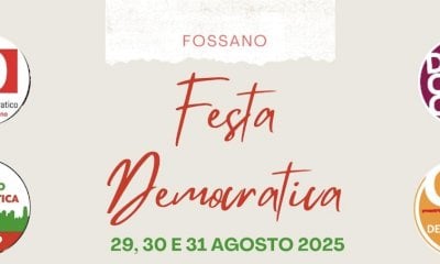 Fossano, torna la Festa Democratica: tre giorni di incontri, dibattiti e cultura politica