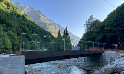 Si allestisce il nuovo ponte sul Gesso, modifiche alla viabilità alle Terme di Valdieri