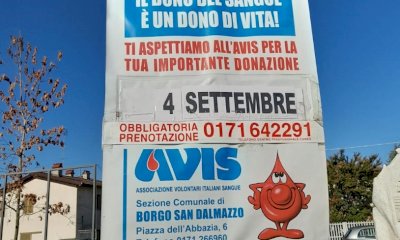 Giovedì mattinata di donazioni con l'Avis di Borgo San Dalmazzo