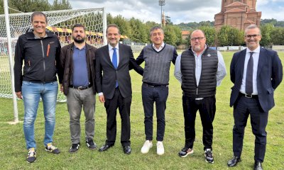 Calcio, il presidente della Lega Pro Matteo Marani in visita a Bra