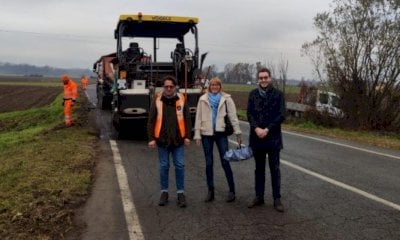 Avvio dei lavori di bitumatura sulla provinciale 175 tra Villanova Solaro e Torre San Giorgio