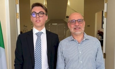 Lo studente Giovanni Caligaris incontra l’ambasciatore italiano ad Abu Dhabi