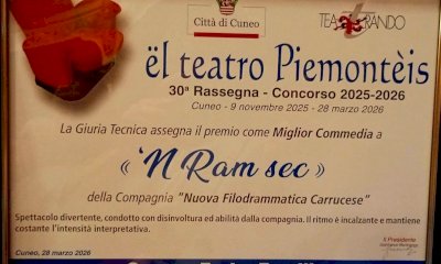 La Nuova Filodrammatica Carrucese trionfa a Cuneo: premiata per la miglior commedia della rassegna