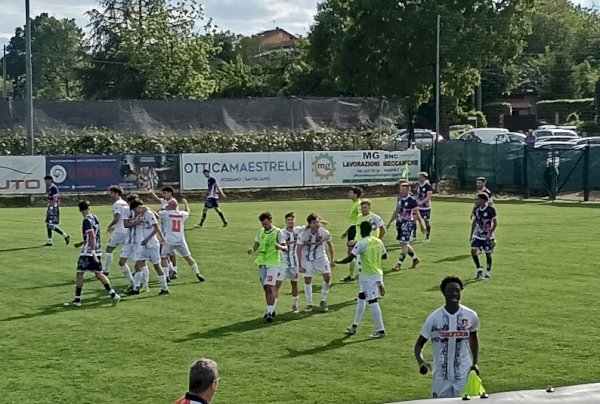 L'esultanza del San Sebastiano per il gol del 3-3