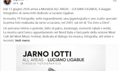 Luciano Ligabue lancia sui social la mostra di Mondov&igrave;: "Dal 13 giugno arriva All Areas"