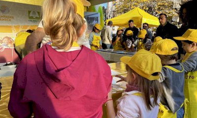 Piazza Coldiretti a Cuneo: i bambini scoprono il cibo vero con laboratori didattici