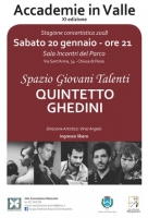 Sabato 20 gennaio a Chiusa di Pesio il concerto del 'Quintetto Ghedini' 
