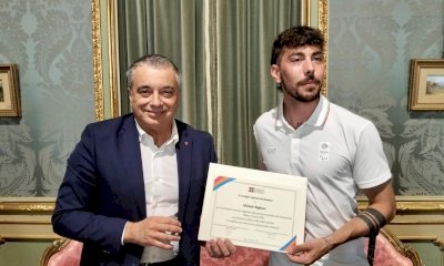 Palazzo Lascaris, l&rsquo;atleta Biglione incontra il vicepresidente del Consiglio della Regione Graglia