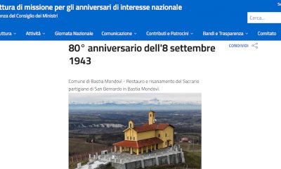 Grande emozione per Bastia Mondov&igrave;: foto del Sacrario partigiano pubblicate sul sito del Governo