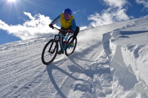 Paesana: bici mtb sulla neve