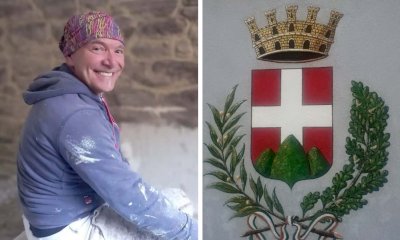 Mondov&igrave;, l'arte di Fabry il Pitur decora la citt&agrave;: lo stemma comunale svetta sulla passerella