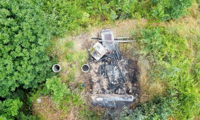 Nucetto, domato il rogo innescato dal fulmine: del capanno resta solo lo scheletro