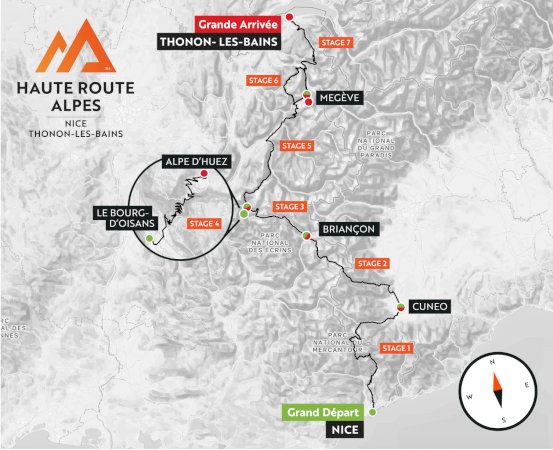 Il percorso della Haute Route Alps 2026