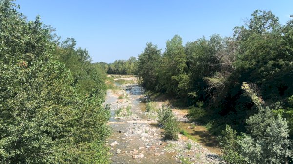 Il torrente subito a valle della paratoia del Bedale