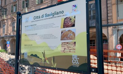 Un tabellone promozionale per le De.Co. di Savigliano