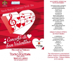 San Valentino a Bra: ritorna il concerto della banda cittadina al Teatro Politeama