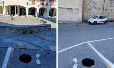 Voragine a San Giacomo di Roburent: transennata piazzetta Magnano
