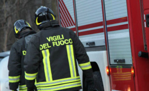 Incendio boschivo a Roccavione, Vigili del Fuoco sul posto