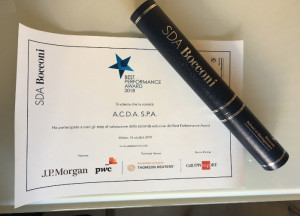 Acda premiata a Milano per il Best Performance Award