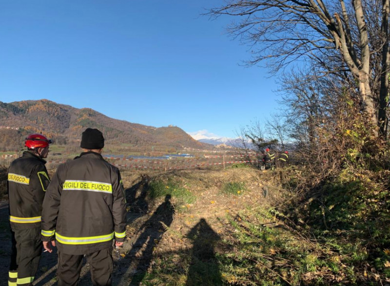 Incendio boschivo tra Borgo San Dalmazzo e Vignolo: in corso l'esercitazione dei Vigili del Fuoco (FOTO E VIDEO)