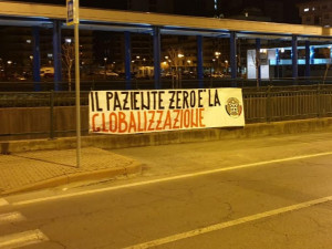 Coronavirus, striscioni di CasaPound a Cuneo e Alba: 'Il paziente zero è la globalizzazione'