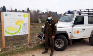 I guardiaparco delle Alpi Marittime in vigilanza al Parco Fluviale Gesso e Stura