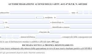 Online il nuovo modulo di autocertificazione per gli spostamenti