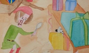 Una studentessa dell'Artistico di Cuneo ha tradotto in immagini il racconto 'Amazon contro Babbo Natale'