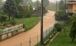 Violento nubifragio a Peveragno, diverse strade allagate