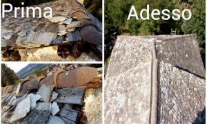 Peveragno, sistemato il tetto in 'lose' della cappella di San Giorgio