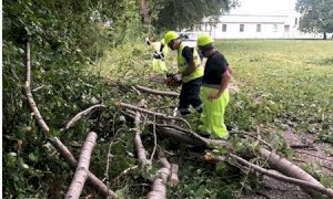 Dopo il nubifragio vari interventi dei volontari della Protezione civile di Busca