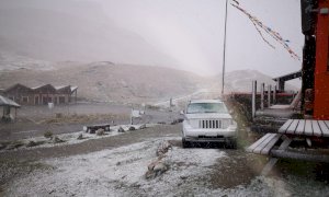 Primi fiocchi di neve della stagione sul colle della Maddalena