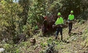 Lavori sulla strada dei Cannoni a Valmala