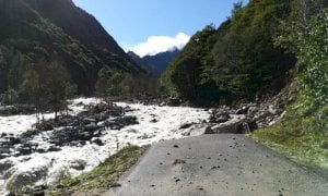 Lavori in corso per una pista provvisoria verso San Giacomo di Entracque