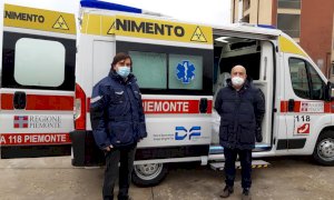 Un'ambulanza della Maxiemergenza regionale all'ospedale di Savigliano