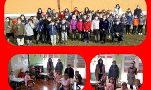 Rifreddo, Sindaco e Preside in versione Babbo Natale per gli alunni delle elementari e dell’asilo