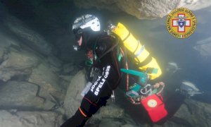 Esercitazione dei tecnici di soccorso speleosubacqueo del CNSAS nella Grotta dell'Orso