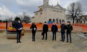 Lavori in corso per la nuova rotatoria di Madonna del Pasco a Villanova Mondovì