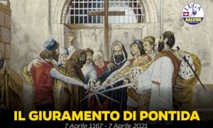 Il consigliere della Lega ricorda il giuramento di Pontida sui social, il Pd polemizza: 