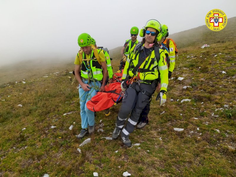 Il Soccorso Alpino recupera un 55enne, vittima di una caduta in valle Grana