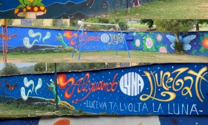 Rifreddo, al parco giochi “Gesia Veja un murale da 30 metri sul tema delle “Streghe”