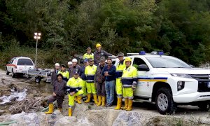 Esercitazione in valle Ellero per la Protezione Civile dell'ANA di Mondovì