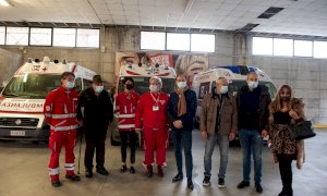 Il presidente Cirio in visita alla Croce Rossa di Alba