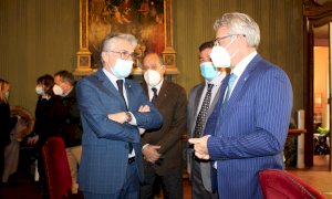 Alba: il sindaco Carlo Bo ha accolto in città gli amministratori di Norcia