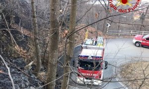 Incendio sulla strada per Sant’Anna di Vinadio