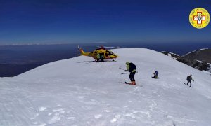 Scialpinista infortunato recuperato dall'elisoccorso a Roccaforte Mondovì